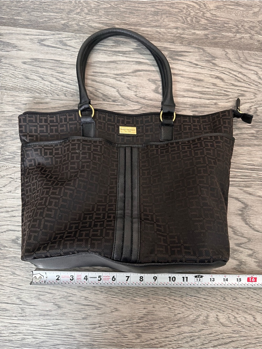 Tommy Hilfiger Black Logo Jacquard Tote Bag